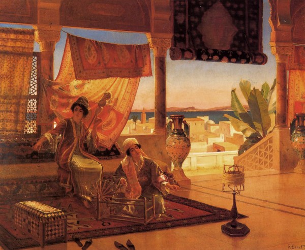 Captives on the terrace by Rudolf Ernst